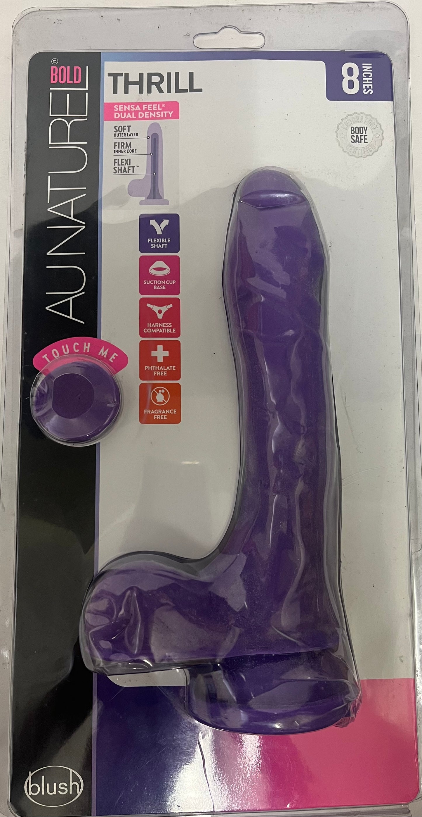 8" Blush Aunaturel Bold Purple Dildo